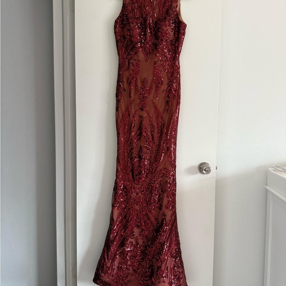 Portia and Scarlett Burgundy Sequin Dress